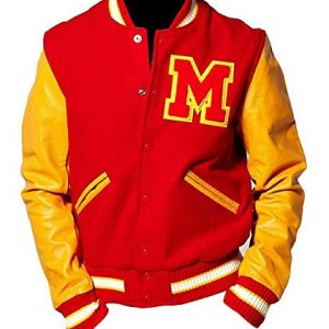 Aksah Fashion s Herren Michael Jackson MJ Rot Gelb Thriller Jacke Baseball Varsity Jacket, rot, XL