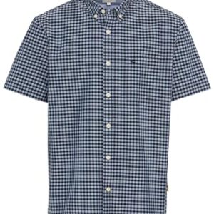 camel active Herren Kurzarm Hemd aus Reiner Baumwolle Blau Menswear-XXL