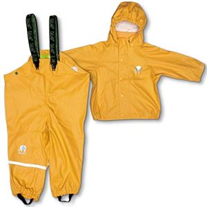CeLaVi Baby-Mädchen Zweiteiliger Regenanzug in vielen Farben Regenjacke, Gelb, 70