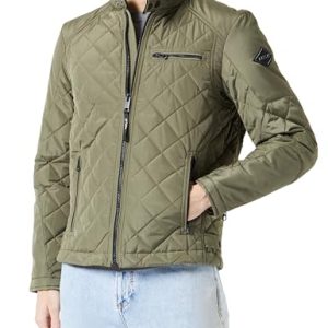 Replay Herren Steppjacke Übergangsjacke ohne Kapuze, Light Military 408 (Grün), XXL