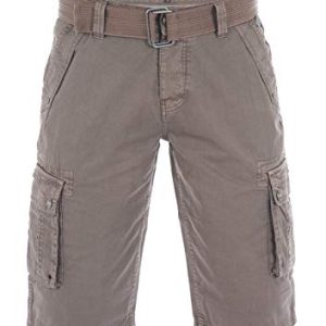 riverso Cargo Shorts Herren mit Gürtel Regular Fit RIVAnton Kurze Hosen Cargoshorts Sommer 100% Baumwolle, (W 33, Middle Brown)