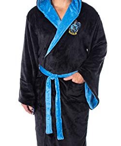 Harry Potter Fleece-Plüsch-Bademantel mit Kapuze für Erwachsene, Gryffindor, Slytherin, Ravenclaw, Hufflepuff, Hogwarts, Ravenclaw, Einheitsgröße