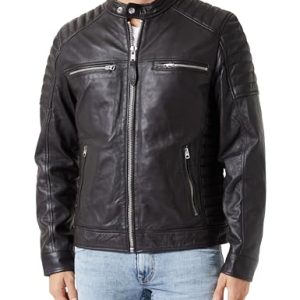 Schott NYC Herren Lcrock Lederjacke, braun, XL
