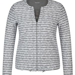 Rabe Damen Twin-Set, Jacke mit Crinkle-Effekt, T-Shirt mit Strass Flanell grau - 48