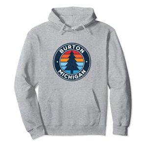 Burton Michigan MI Vintage Graphic Retro 70er Jahre Pullover Hoodie