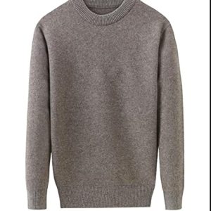 Herbst Winter Verdickung 100% reines Kaschmir Pullover Herren Casual Computer Gestrickt O-Neck Pullover Dunkelbraun XS