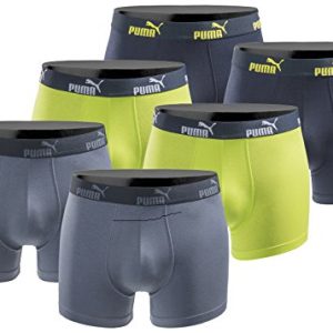 PUMA Boxershort 6er Pack Herren Basic Black Limited Edition - New Lime - Gr. M