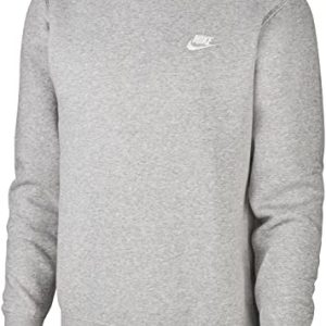 Nike Herren M NSW CLUB CRW BB 804340 Long Sleeved T-shirt, grau (dk grey heather), M
