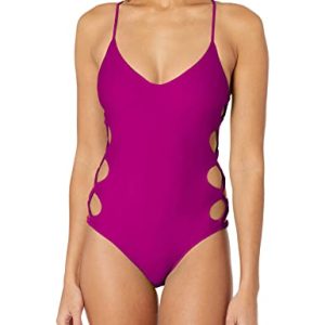 Body Glove Damen Crissy Solid One Piece Swimsuit with Strappy Side Detail Einteiliger Badeanzug, Smoothies Magnolie, Large