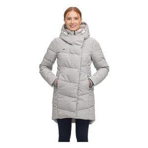 Ragwear PAVLA Damen Frauen Parka,Parka,Steppmantel,lange Jacke,Stehkragen,wasserdicht,Weiß,XS