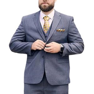 FRULP Herren-Blazer, 2-teilig Smoking Kleid Jacke Business Lässig Locker Übergröße Anzug-Set, Hochzeitsbankett Kleid Gentleman Kleidung, Oberteil Und Hose,3XL, Gray