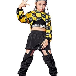 3-teiliges Hip Hop Kleidung Set für Mädchen, Streetdance Outfit, Kapuzenpullover, Weste, Cargohose