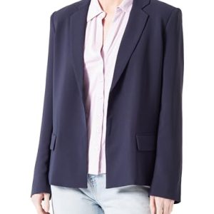 Armani Exchange Women's Sustainable, Classic Style, Internal Logo Patch Blazer, Blueberry, S