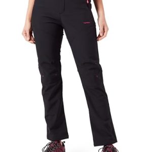 Tofern Damen Mädchen Softshellhose Activate Wanderhose Outdoorhose Multiaktivitäten ,Winter-schwarz,Euro L
