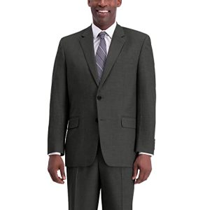 J.M. Haggar Herren Texturgewebter Stretch, Klassische Passform, separater Mantel Business-Anzug Jacke, Aschgrau meliert, 58