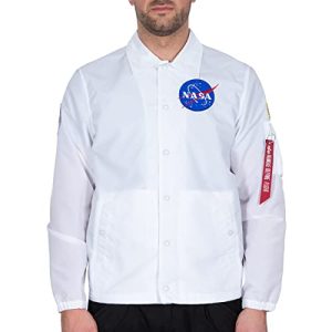 Alpha Industries Herren NASA Coach Jacket Coachjacke, White, M