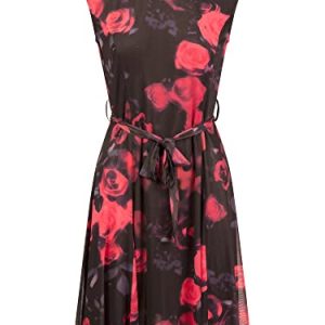ApartFashion Damen Mesh-kleid Kleid, Schwarz-rot, 40 EU