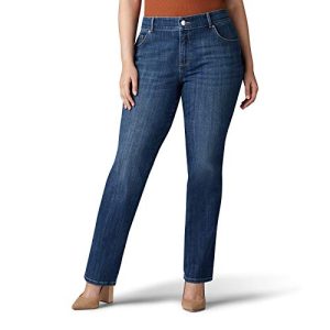 LEE Damen Plus Size Relaxed Fit Straight Leg Jeans, Jaded, 26W Lange
