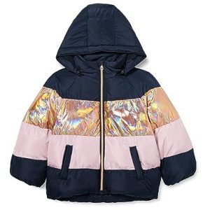 NAME IT Mädchen NMFMILLE Puffer Jacket Block FOIL Pufferjacke, Dark Sapphire, 98