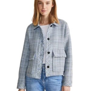 Street One Damen Boucle Jacke warm light blue 42