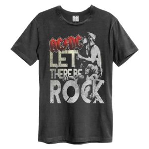 Amplified Let There Be Rock T-Shirt AC/DC Erwachsene Unisex, Kohle, Large