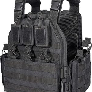 Save & Protect Trading Plattenträger Chest Rig Schwarz - Taktische Weste mit Schnellverschluss Molle Pouch Magazintasche - Paintball Airsoft Militär Polizei