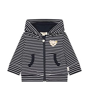 Steiff Unisex Baby Sweatjacke mit Kapuze Jacke, Navy, 86