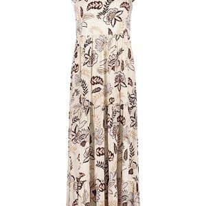 TAIFUN Damen 380317-11100 Kleid, Light Creme Gemustert, 46