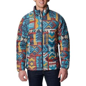 Columbia Herren Powder Lite Jacke, Warp Red Pathways Print, Größe M