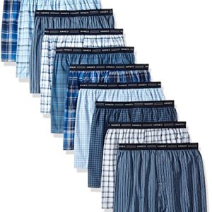 Hanes Herren ار ر ا للل-ل بر ل Etikett, Mit Freiliegendem Bund, Multipack Boxershorts, Sortierte 10er Packung, Large Pack