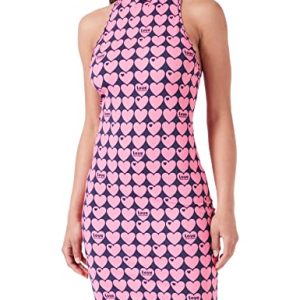 Love Moschino Women's Tight fit Sleeveless Dress, Blue Fuchsia, 44