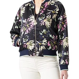 Scotch & Soda Women's Printed Reversible Bomber Jacket, Aster Black 5638, XL