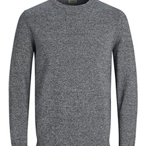 JACK & JONES Dünner Langarm Strickpullover Rundhals Basic Sweater Shirt Jumper JJEBASIC, Größe Pullover:L,Farben:Navy
