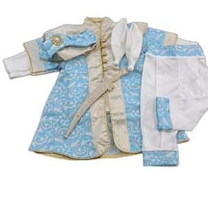 Baby Eid Kleidung, Baby Jungen Mevlüt, Baby Jungen Outfit, Baby Jungen Beschneidung, (Blau Gold, 12 Monaten)