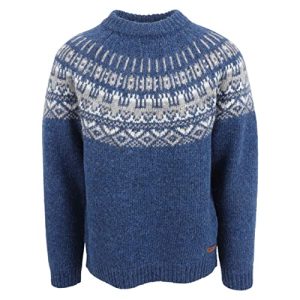 ICEWEAR Elís Unisex-Pullover aus 100% Islandwolle (Blau, L)