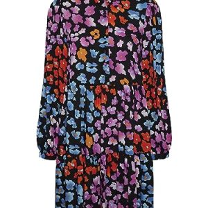 Y.A.S Damen YASALIRA LS Shirt Dress S. NOOS Hemdkleid, Black/AOP:LIRO Print, Large