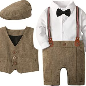 mintgreen Baby Junge Kleidung Set Lange Ärmel Bodysuit, Braun, 6-9 Monate, 70