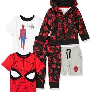 Amazon Essentials Disney | Marvel | Star Wars Jungen Outfit-Sets (Früher Spotted Zebra), 5er-Pack, Marvel Spider-Man, 2 Jahre
