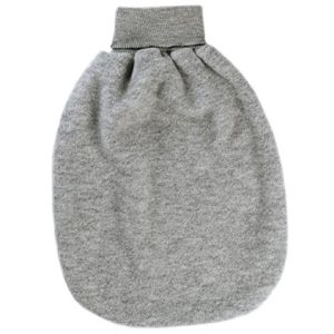 Strampelsack Fleece, Schurwolle, Engel Natur, 3 Farben (47 cm, Hellgrau melange)