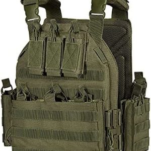 Save & Protect Trading Plattenträger Chest Rig Grün - Taktische Weste mit Schnellverschluss Molle Pouch Magazintasche - Paintball Airsoft Militär Polizei
