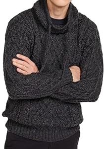 Arran Woolen Mills - Men's Merino Wool Sweater with Drawcords Made in Ireland