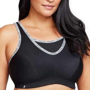 Große Größen Plusgröße Bustier Sport-BH mit bestem Halt ohne Bügel Nr. 1066, Schwarz, 110G