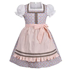 Sunny Fashion Mädchen Kleid Mädchen Kleid Rosa Deutsche Dirndl Oktoberfest Bier Kleidung Bayerisch Festival Gr. 110