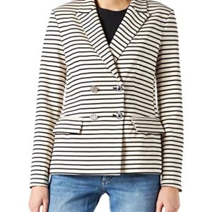 Pinko Damen ASSAGO Giacca Punto Roma RIGAT Mantel, CEB_Ecru/BLU Navy, 36