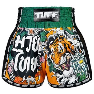 Tuff Sport Retro-Muay-Thai-Shorts, Box-Shorts, klassisch, schmaler Schnitt, MMA, Kickboxen, Workout-Set, Kleidung, Training, Tuf-msc105-ylw, Mittel