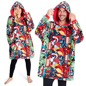 Avengers Übergroße Herren Hoodie Decke mit Ärmeln - Stitch Oversized Kapuzenpullover Fleece Tragbare Decken für Teenager - Geschenke für Fans (Mehrfarbig)