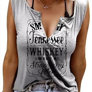 Damen Sommer Casual Tank Top Frauen Ärmellose Basic T Shirt schwarz Locker Oberteile Sexy V-Ausschnitt Weste Tunika Blusentop (S, Grau)