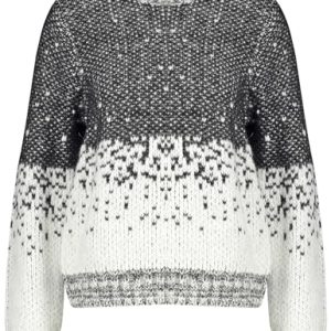 GERRY WEBER Damen 35734 Pullover, Schwarz/Ecru/Weiss Gemustert, 44 EU